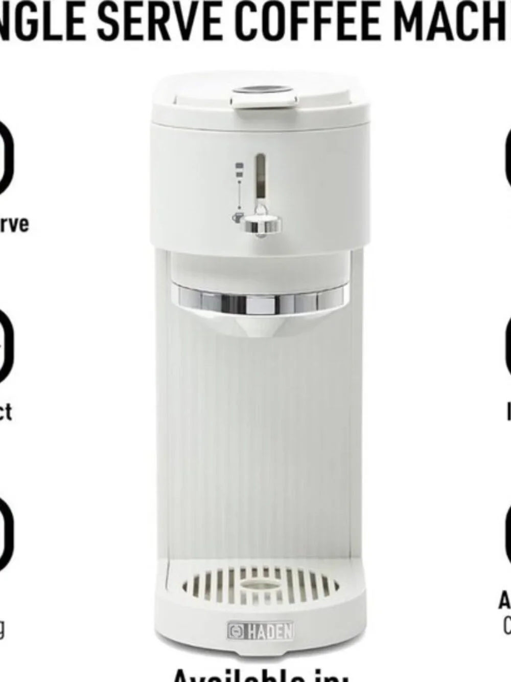 HADEN Single Serve Coffee Machine for Single Serve Pods and Ground Coffee (New) - Picture 7 of 8